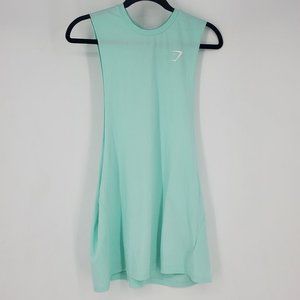 Gym Shark Training Drop Arm Tank Aqua Blue Size M